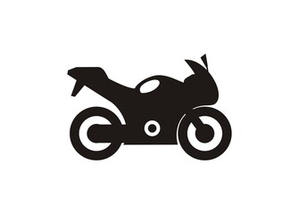 Racing motorcycle. Simple illustration in black and white
