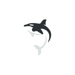 Orca Whale Sea Black and White logo