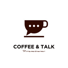 coffee talk chat logo icon design