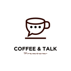 coffee talk chat logo icon design
