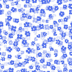 Floral seamless with hand drawn color flowers. Cute summer background. Modern floral compositions. Fashion vector stock illustration for wallpaper, posters, card, fabric, textile