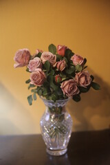 bouquet of roses in vase