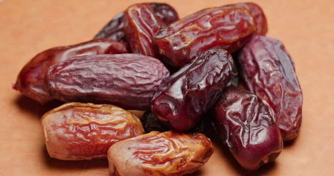 Palm dates fruit close up