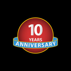 10 Years Anniversary Celebration Vector Template Design Illustration