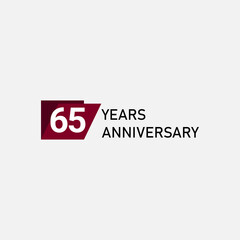65 Years Anniversary Celebration Vector Template Design Illustration