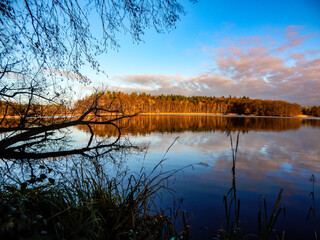 sunset on the lake