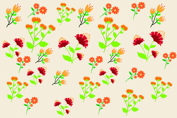 Vector pattern with floral theme. Background with flowers. Backdrop for greeting cards, posters, banners, and placards. 
