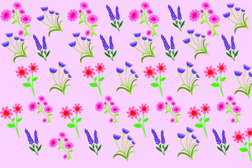 Vector pattern with floral theme. Background with flowers. Backdrop for greeting cards, posters, banners, and placards. 
