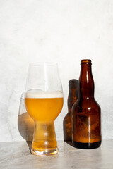 Glass cup served with IPA beer