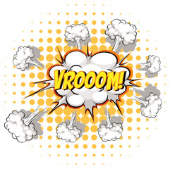 Comic speech bubble with vroom text