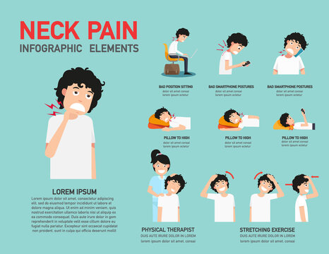 Neck Pain infographic illustration vector