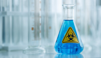 Tube with biohazardous chemicals in lab