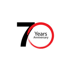 70 year anniversary design vector template illustration