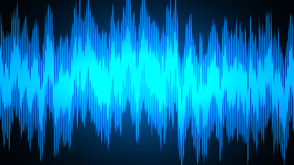 Speaking sound  wave lines illustration. Abstract blue gradient motion background.