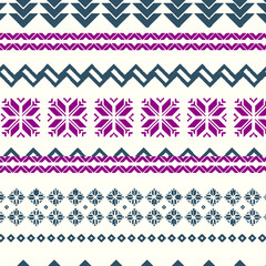 Nordic pattern illustration vector. New Year or winter design. Sweater ornaments for scandinavian pattern. Vector illustration.