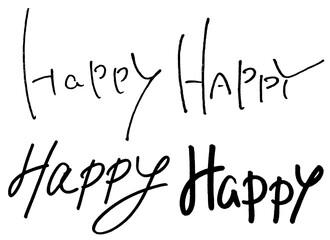 手書き文字『happy』