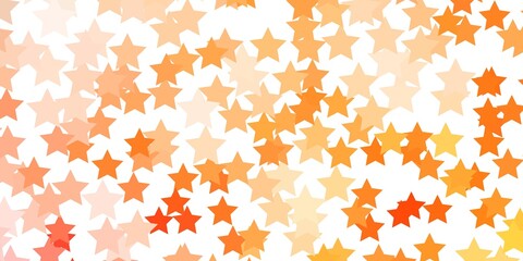 Light Orange vector pattern with abstract stars.