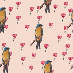 Beautiful seamless floral pattern background.