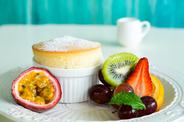 Cakes, sweets, pancakes and cream