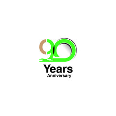 90 Year Anniversary Vector Template Design Illustration