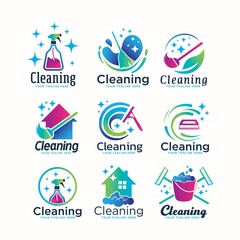 Collection Cleaning Logo Design Element