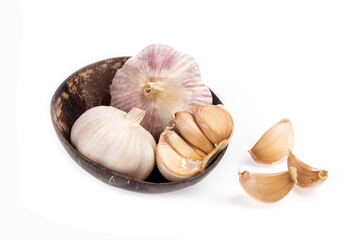 Garlic isolated on white background.