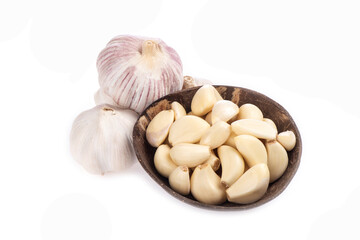 Garlic isolated on white background.