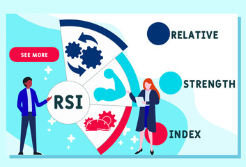 Vector website design template . RSI - Relative Strength Index  business concept background. illustration for website banner, marketing materials, business presentation