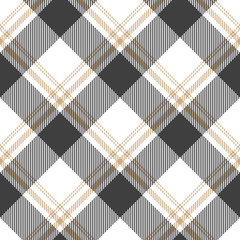Buffalo check plaid pattern in grey, beige, white. Seamless decorative tartan graphic for tablecloth, gift wrapping paper, flannel shirt, other modern spring summer autumn fashion textile print.