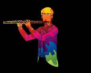 Flute Musician Orchestra Instrument Graphic Vector