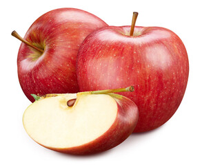 Red apple isolated with clipping path