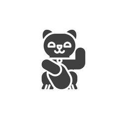 Japan lucky cat vector icon