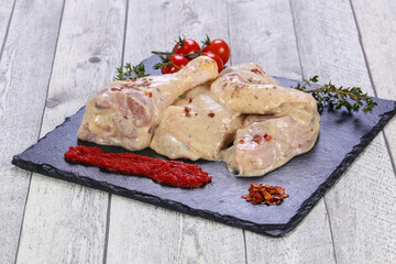Marinated chicken ready for roast