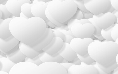 Paper art of White heart on a white background. valentine's day...