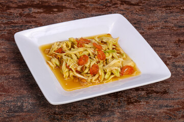 Green mango salad with seafood