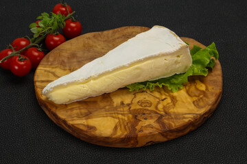 Brie cheese triangle served salad