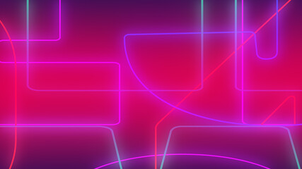 Abstract dark pink purple neon light gradient background.3d render illustration.