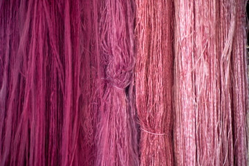 Colorful thread raw silk cloth dye from natural color material for woven