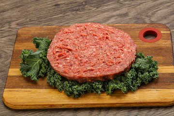 Raw beef burger cutlet for burger