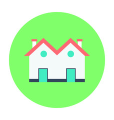 Bungalows Colored Vector Illustration