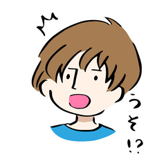 うそ！？と驚く若い男性