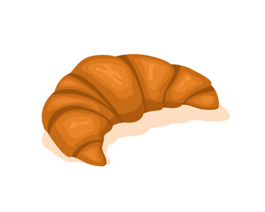 Sweet croissant bread. Baked dessert product for breakfast and lunch. vector illustration