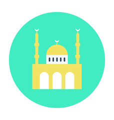 Mosque Colored Vector Illustration
