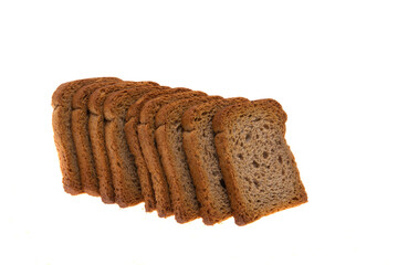 sliced rye bread isolated