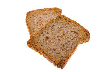 sliced rye bread isolated