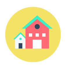 Bungalows Colored Vector Illustration