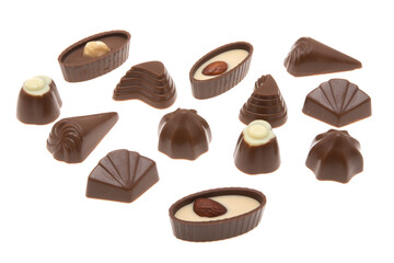 chocolate candies isolated