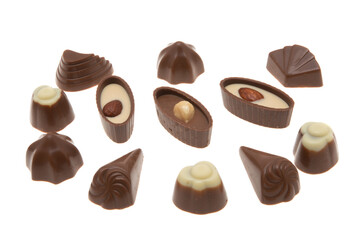 chocolate candies isolated