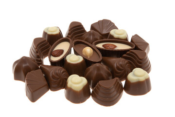 chocolate candies isolated