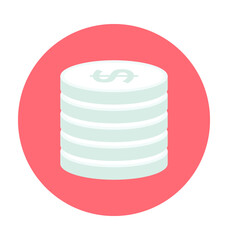 Obraz premium Coins Stack Colored Vector Icon